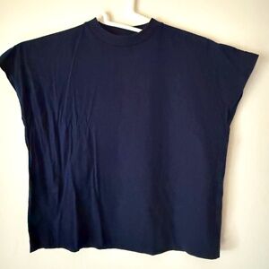 Uniqlo S Navy Blue French Sleeve T-Sirt